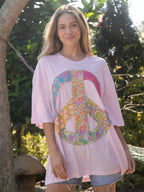 Oversized Pink Peace OS - Urban Mills Boutique