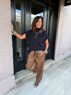 TOFFEE Leather Pants - Urban Mills Boutique