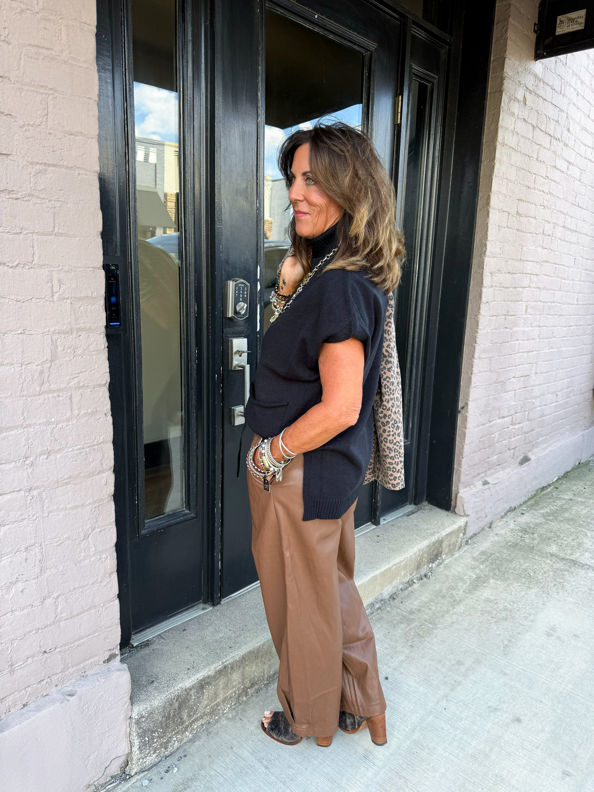 TOFFEE Leather Pants - Urban Mills Boutique