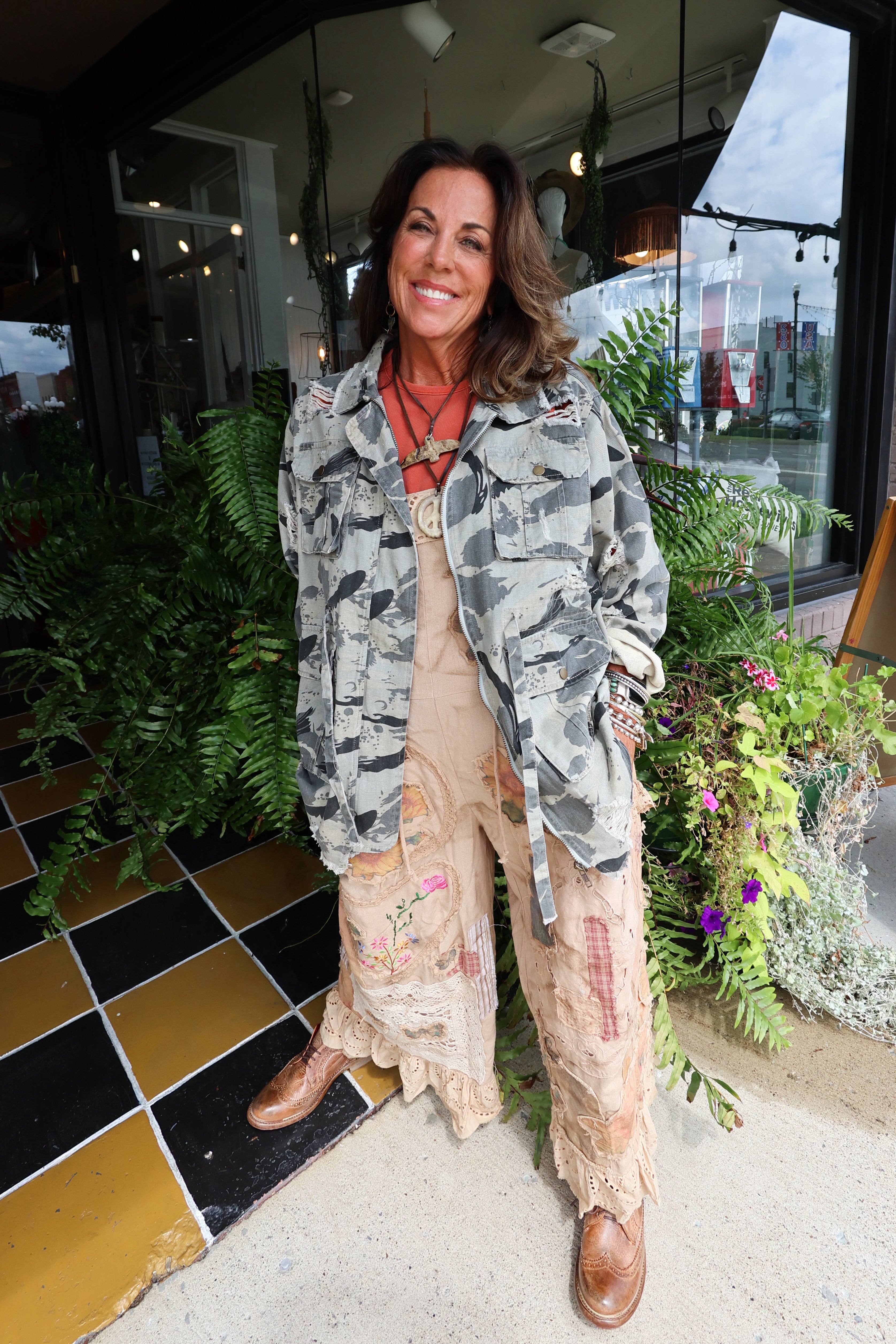 Butterfly Floral Overalls - Urban Mills Boutique