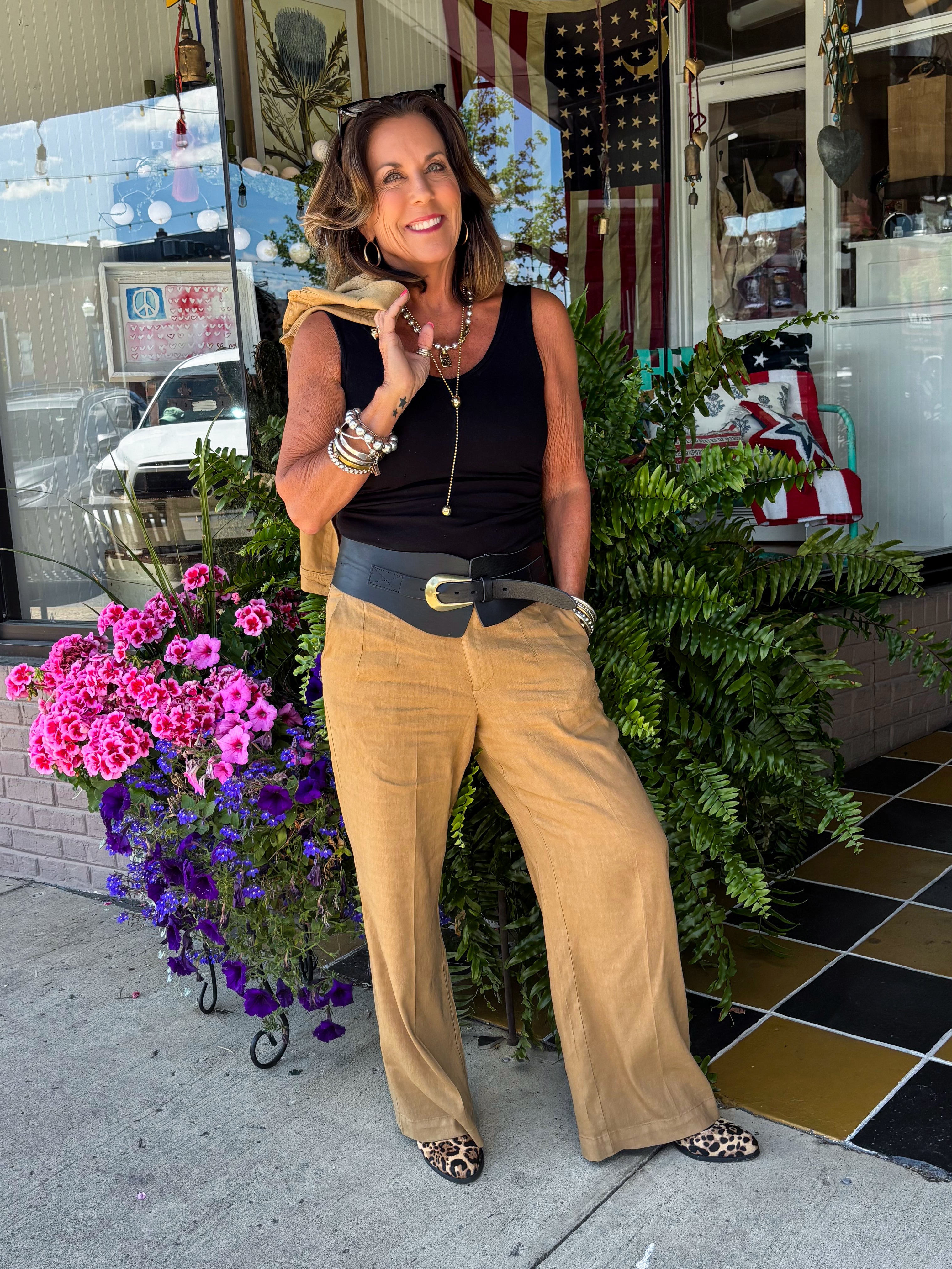 Wood High Rise Pant - Urban Mills Boutique