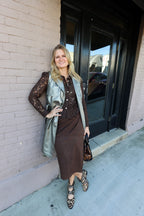 BROWN Lace Top