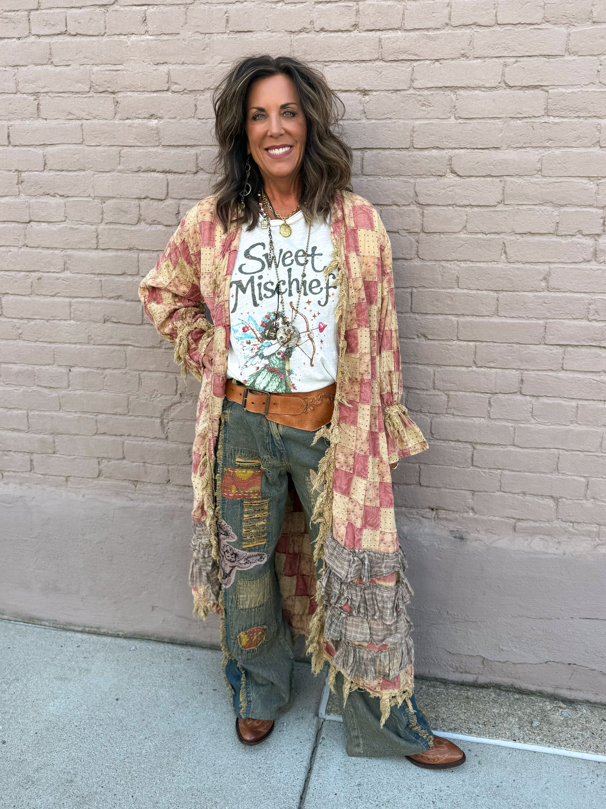 CHECK Duster - Urban Mills Boutique