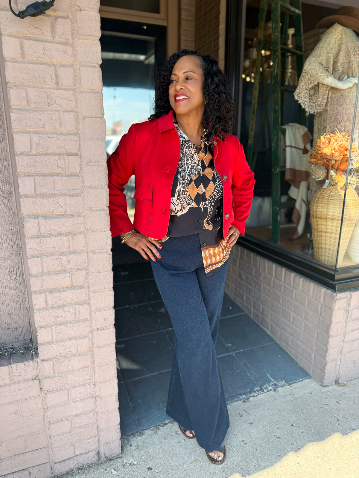 Leopard Button Down - Urban Mills Boutique