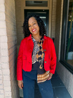 Faux Suede Jacket RED - Urban Mills Boutique
