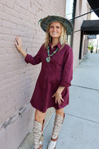 WINE Jeans Dress - Urban Mills Boutique