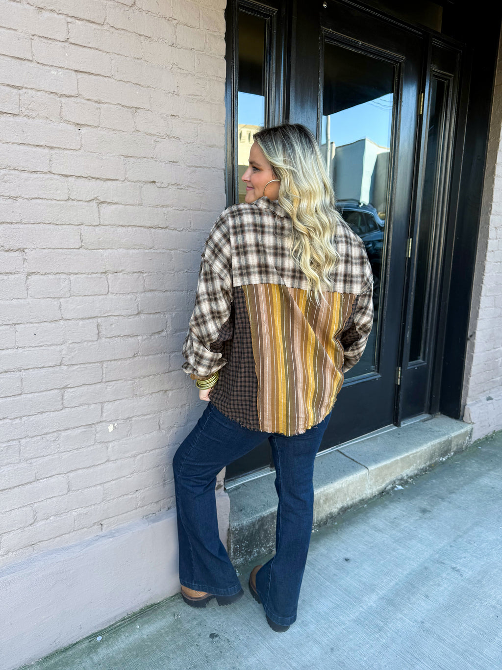 Stripe/Plaid Flannel - Urban Mills Boutique