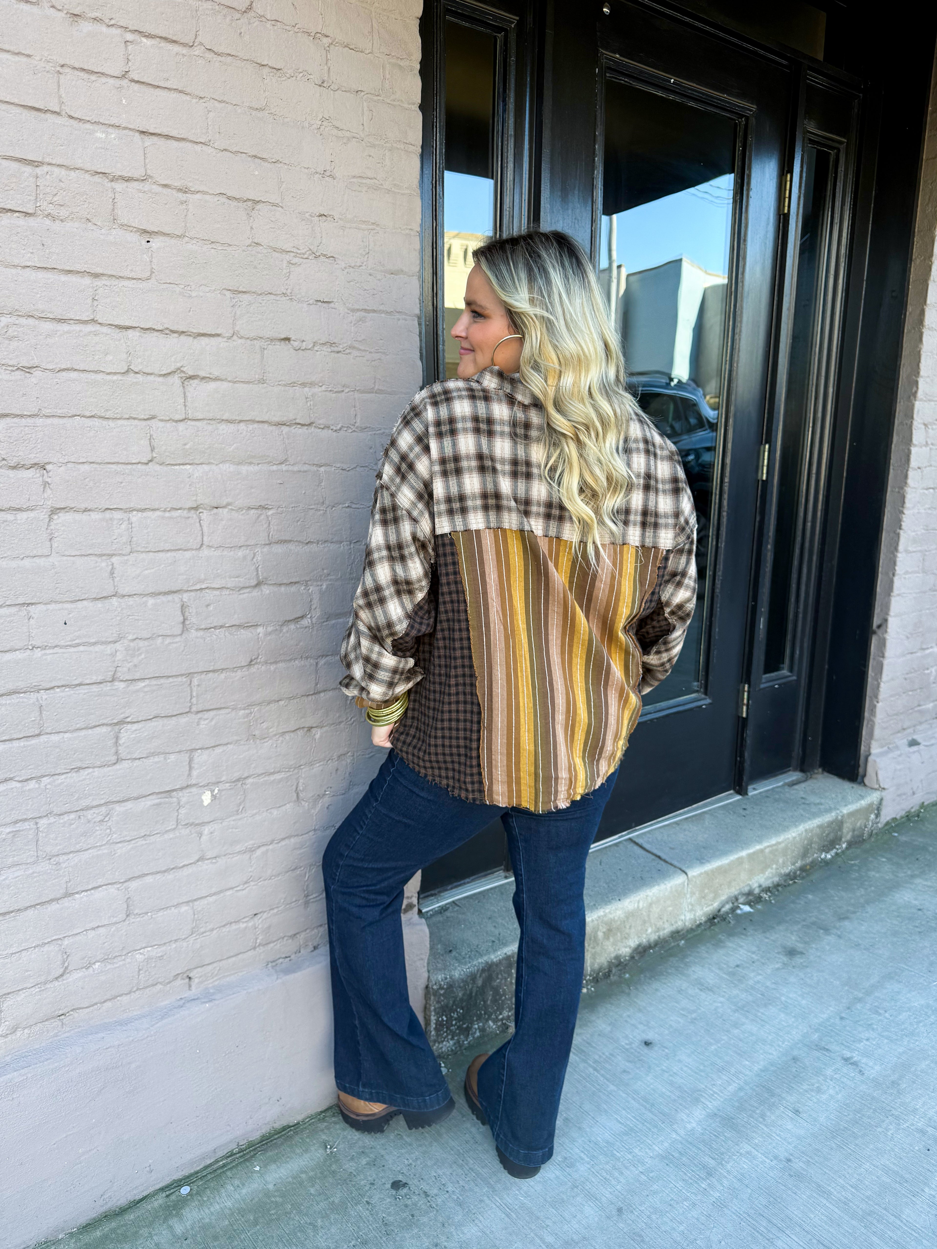 Stripe/Plaid Flannel - Urban Mills Boutique