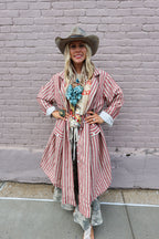 Red Striped Over Coat