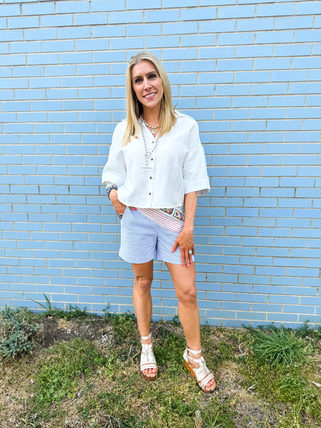 White Boxy Button Down - Urban Mills Boutique