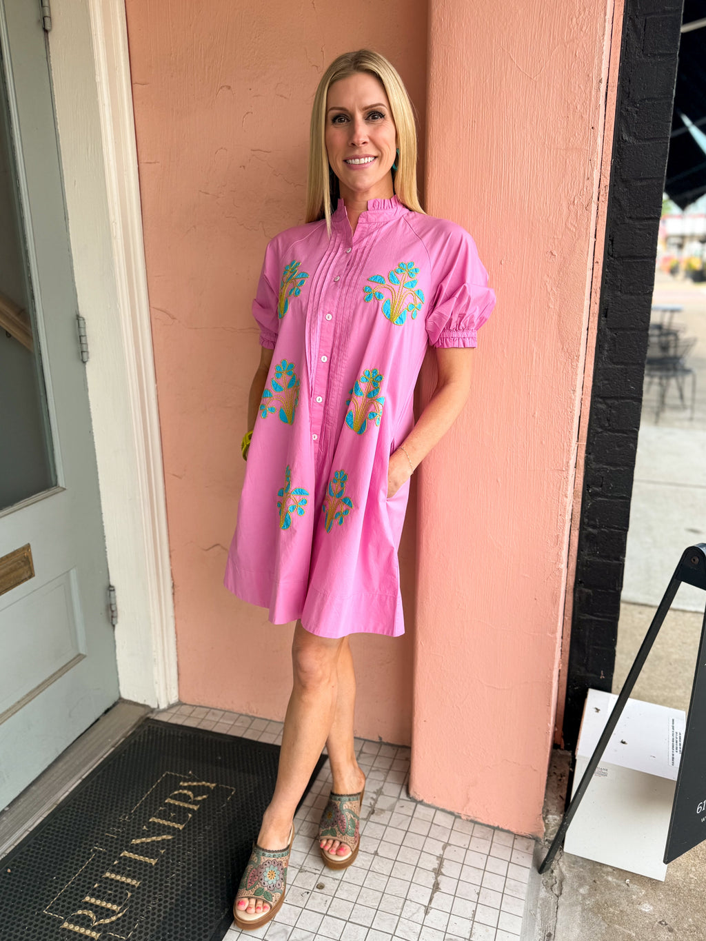 Lilac Embroidery Dress - Urban Mills Boutique