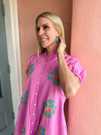 Lilac Embroidery Dress - Urban Mills Boutique