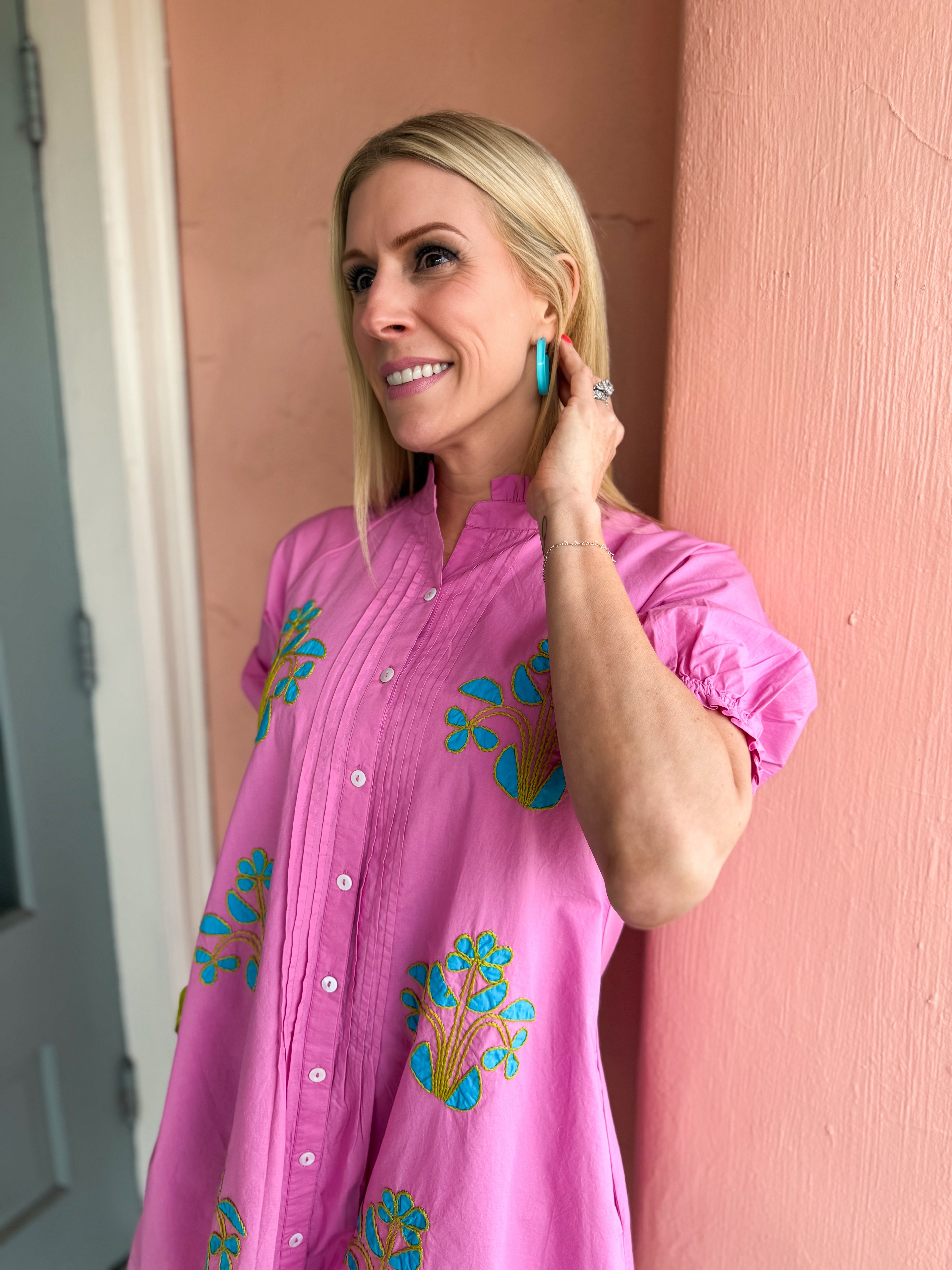 Lilac Embroidery Dress - Urban Mills Boutique