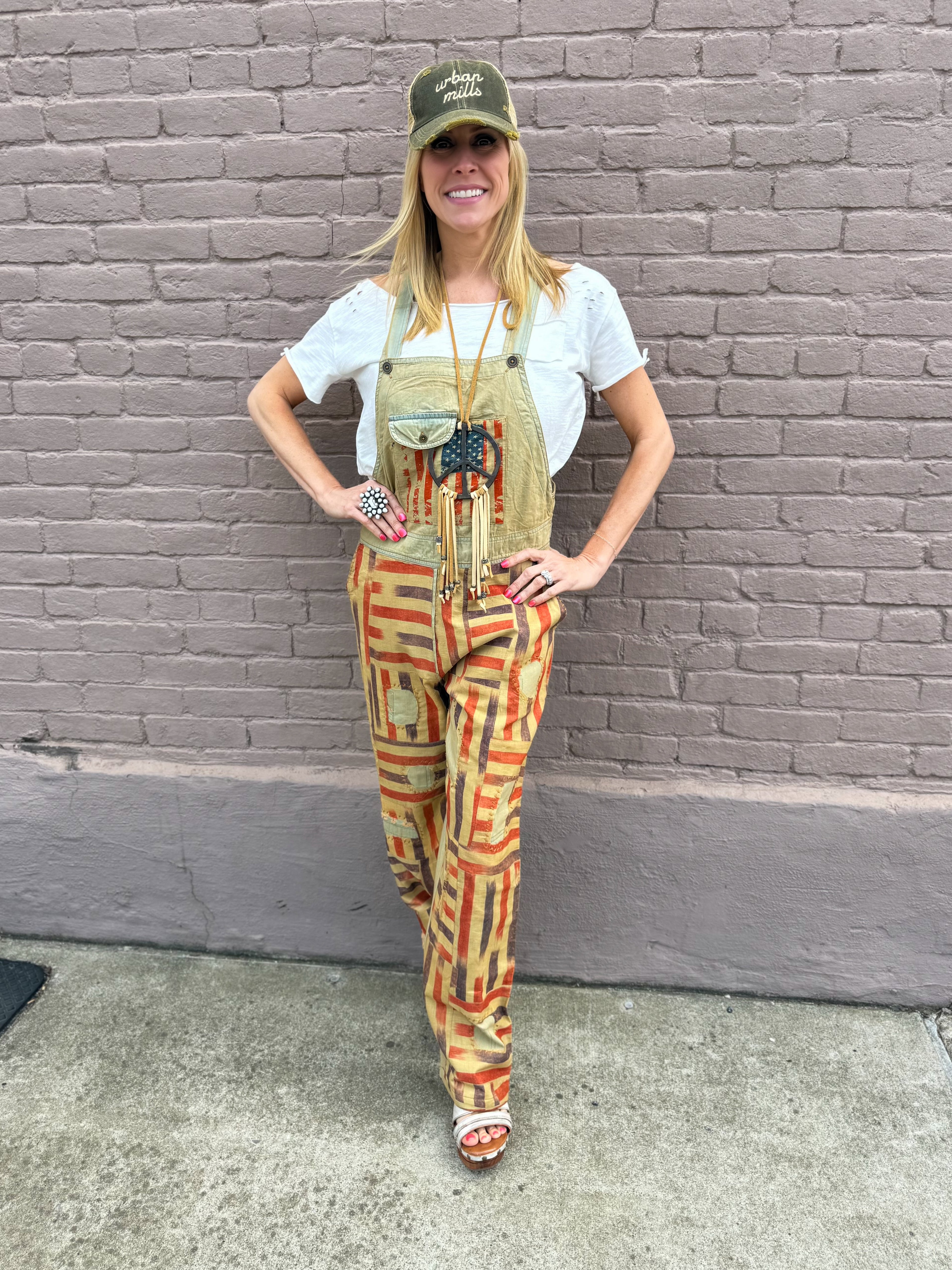 FLAG Khaki Overalls - Urban Mills Boutique