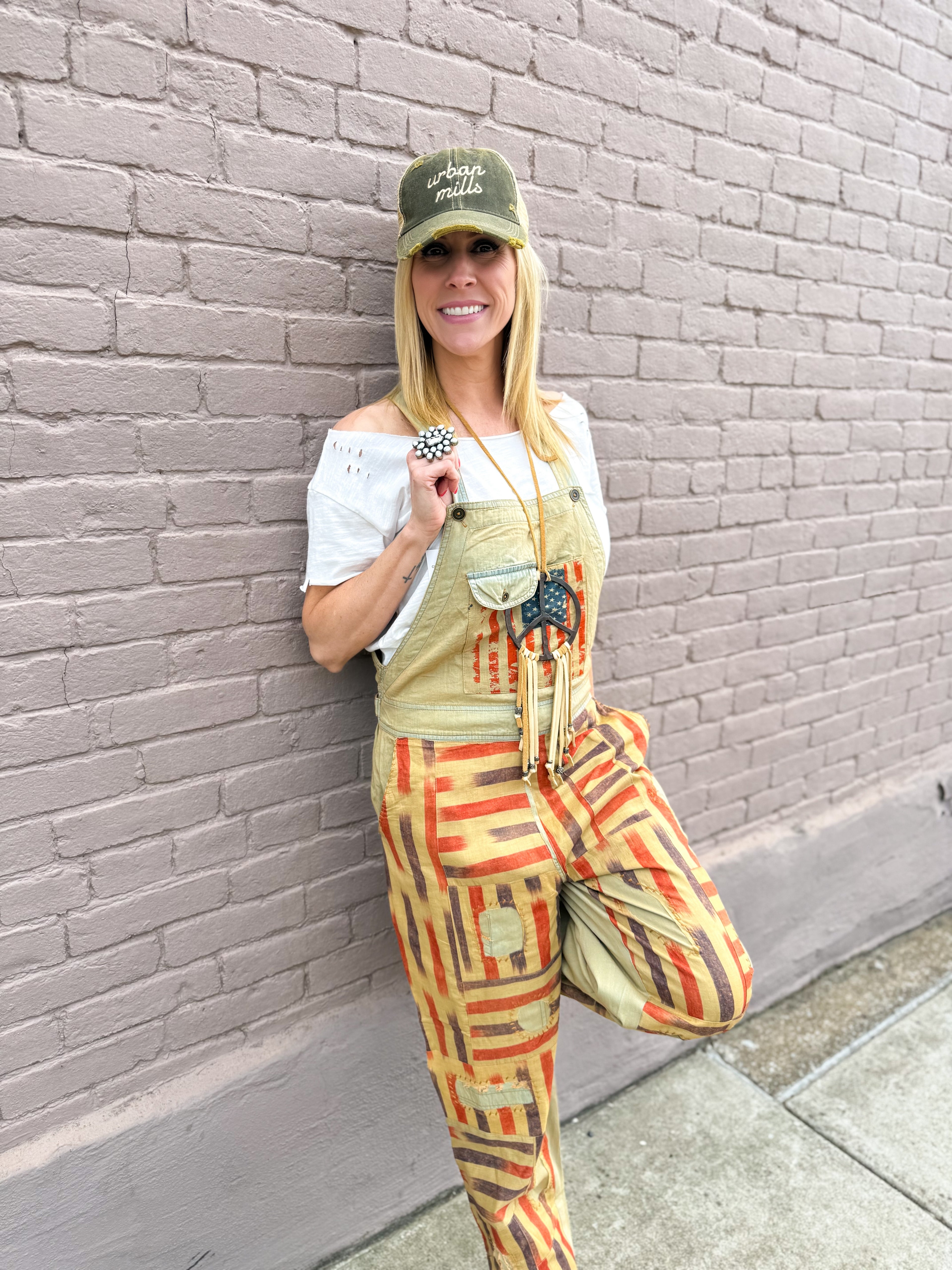 FLAG Khaki Overalls - Urban Mills Boutique