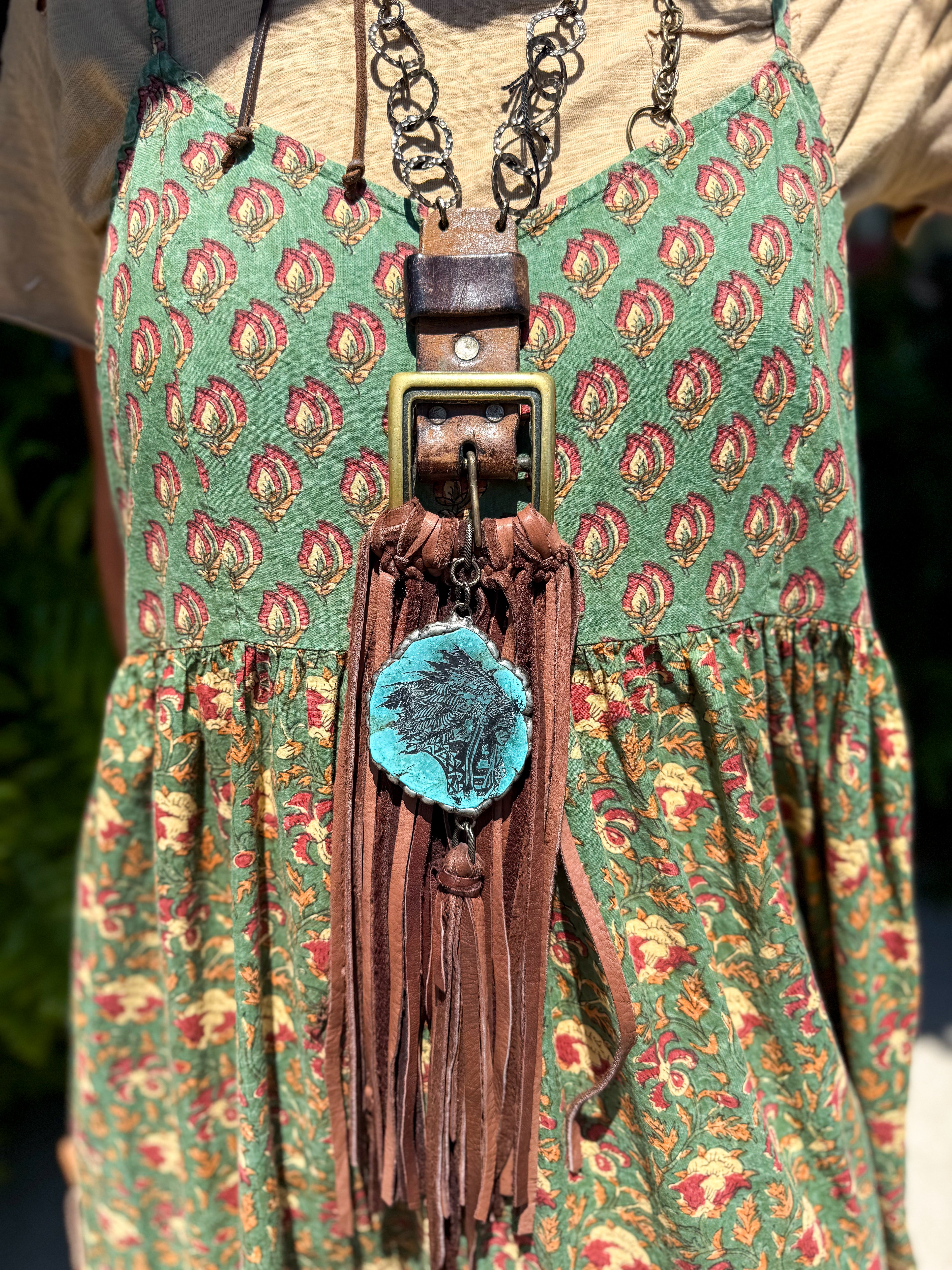 Indian Turqoise Leather