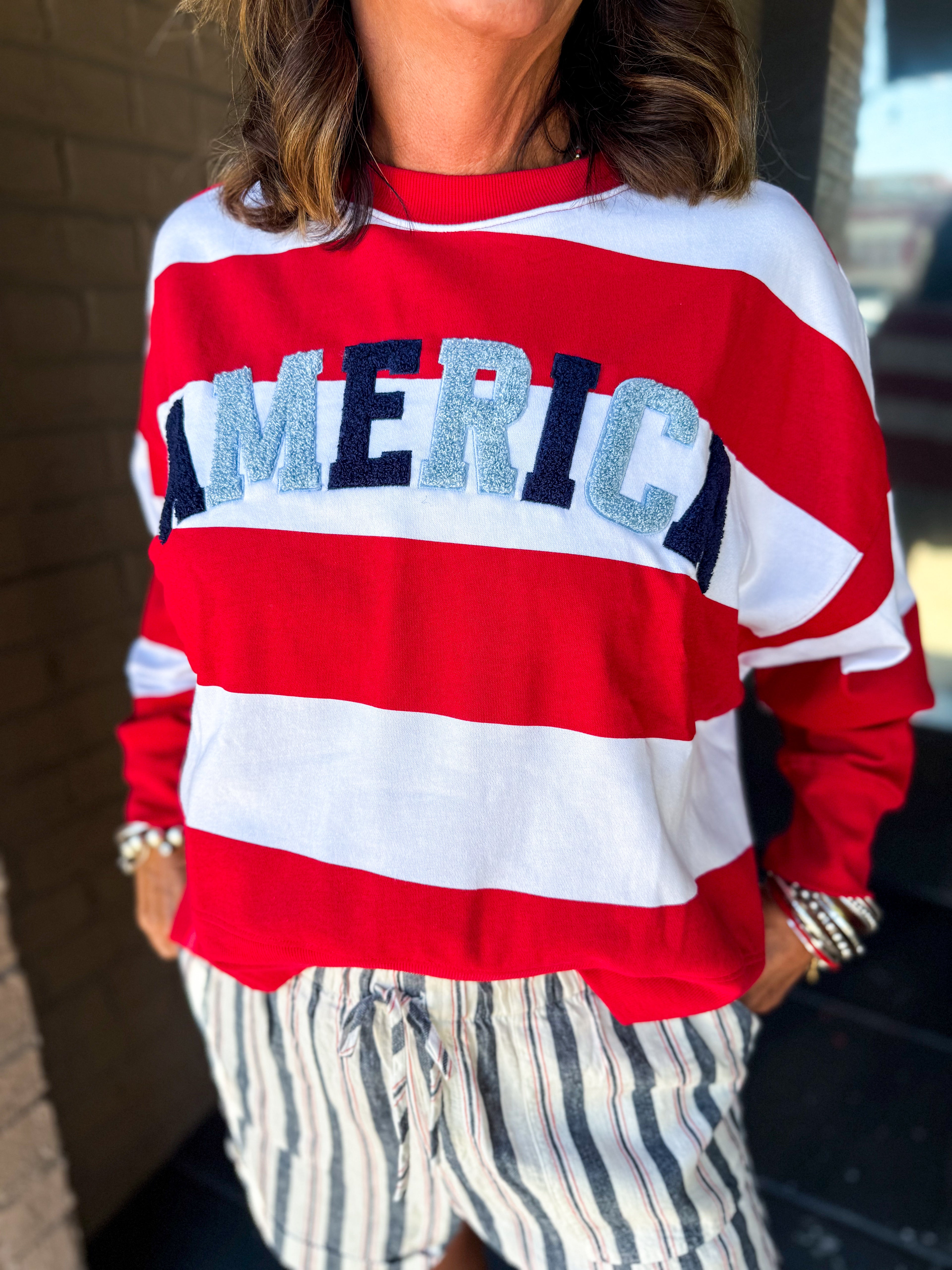 American Flag Sweatef