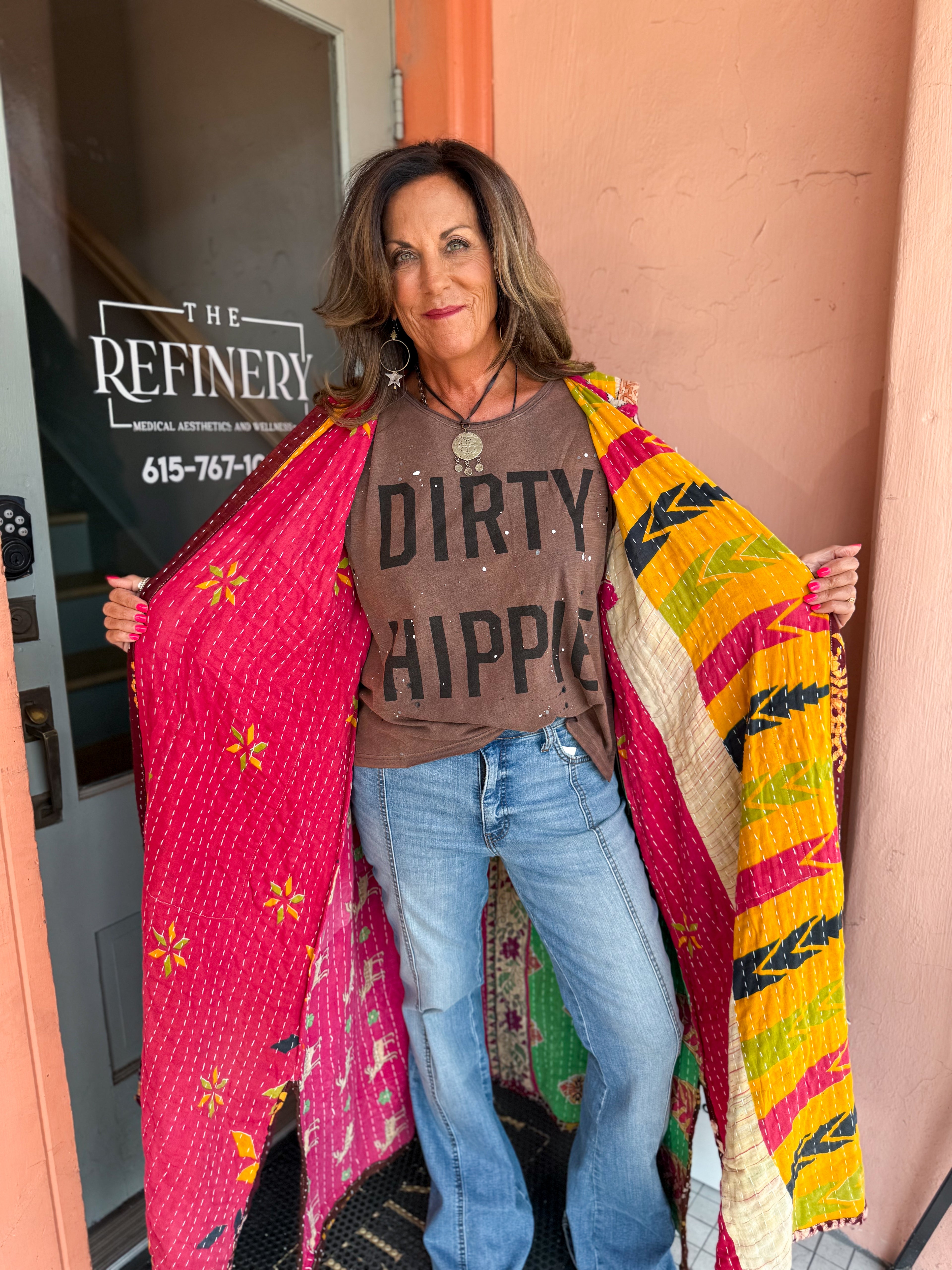 Dirty Hippie T- Vintage Raisin - Urban Mills Boutique