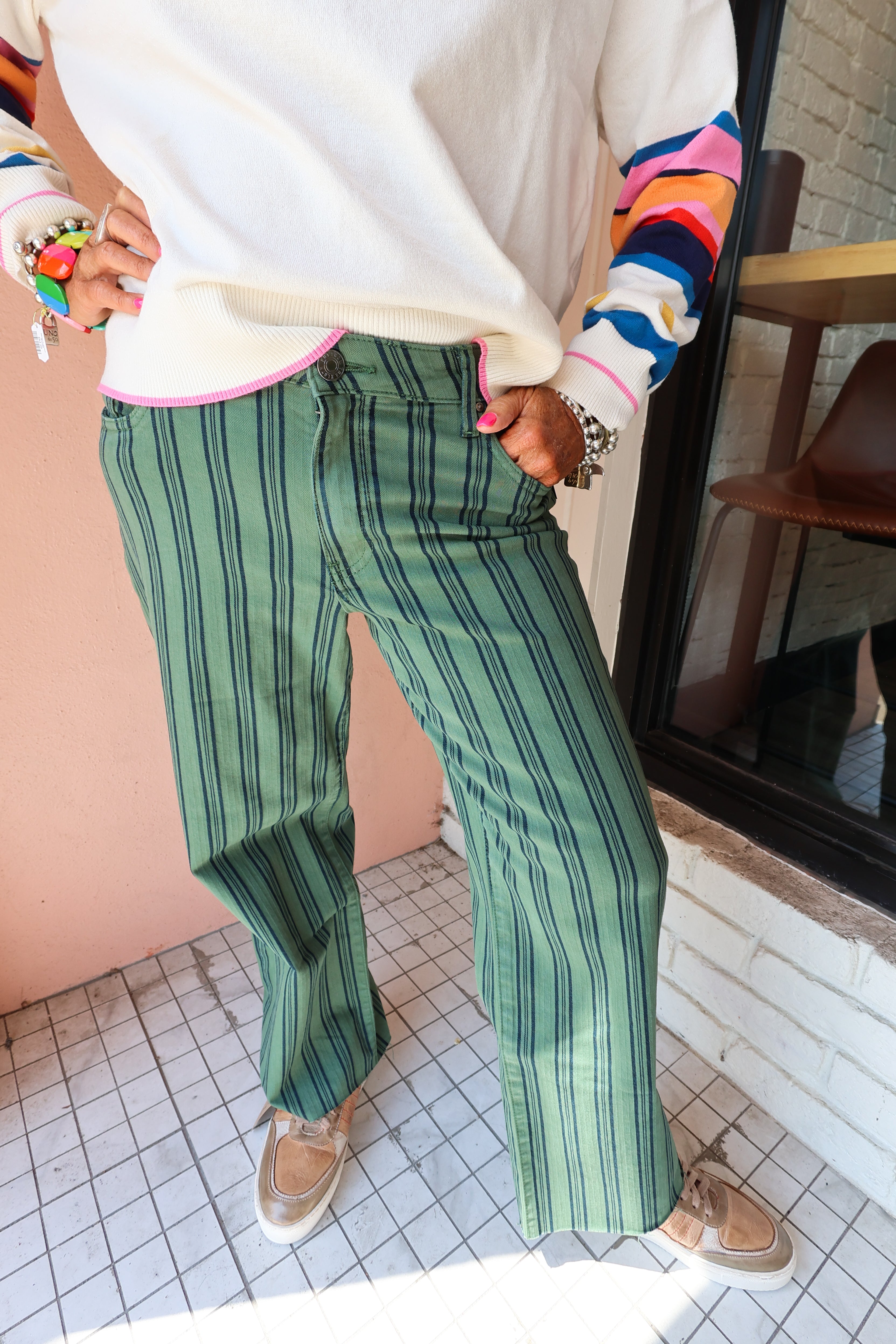 WEEKEND Stripe Sweater - Urban Mills Boutique