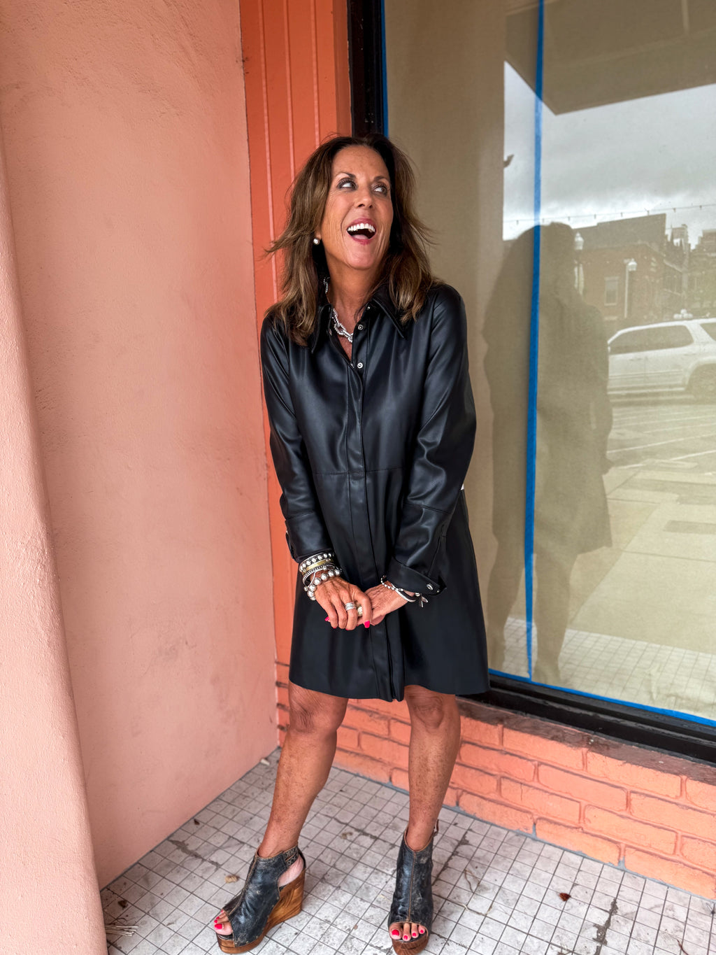 VL Shirt Dress - Black - Urban Mills Boutique