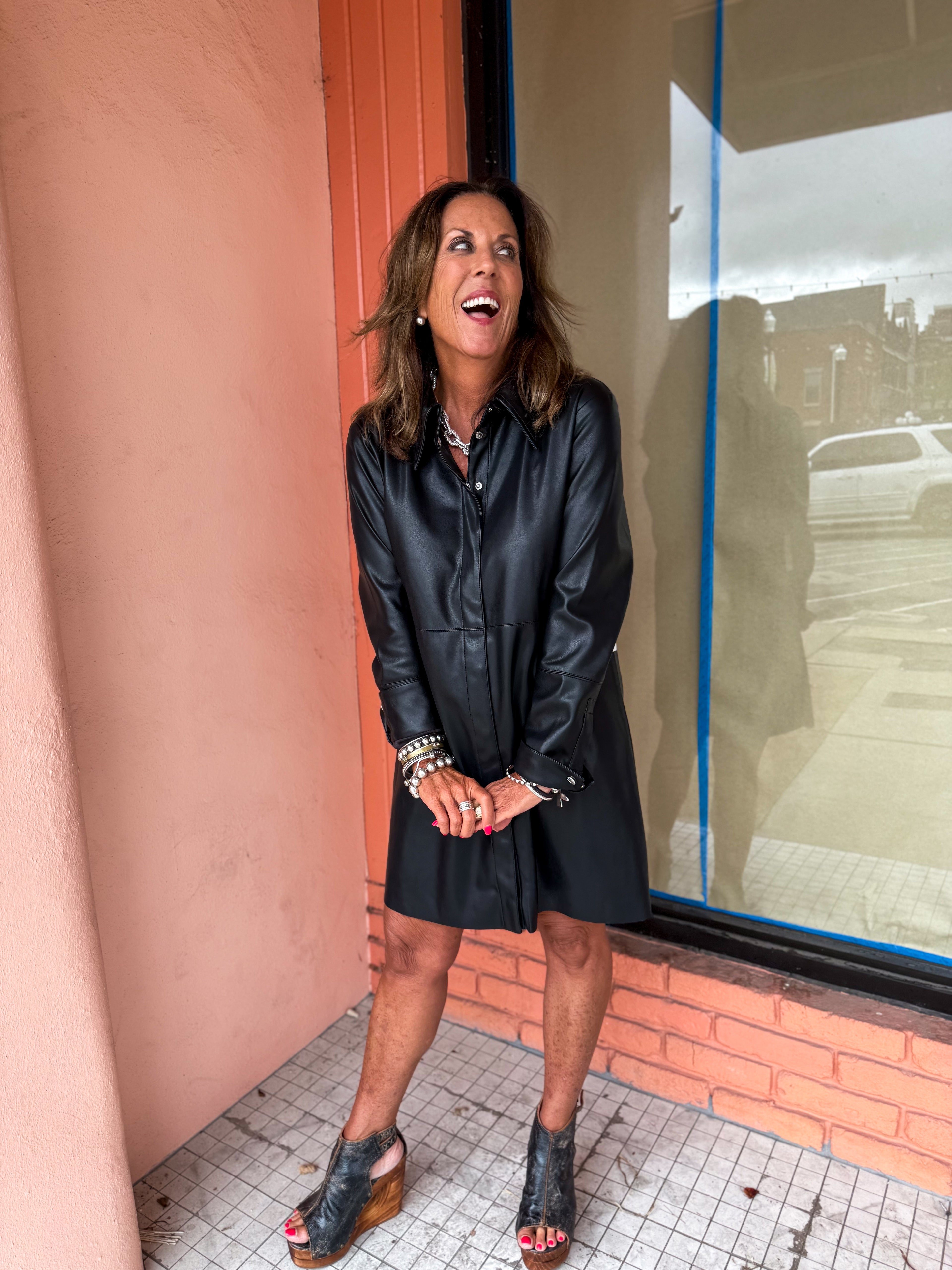 VL Shirt Dress - Black - Urban Mills Boutique