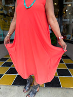 Tangerine Lotus Dress - Urban Mills Boutique