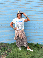 Gene Satin Leopard Print Bias Cut Skirt - Urban Mills Boutique