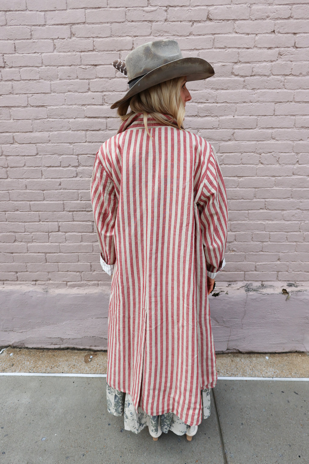 Red Striped Over Coat