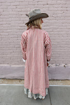 Red Striped Over Coat