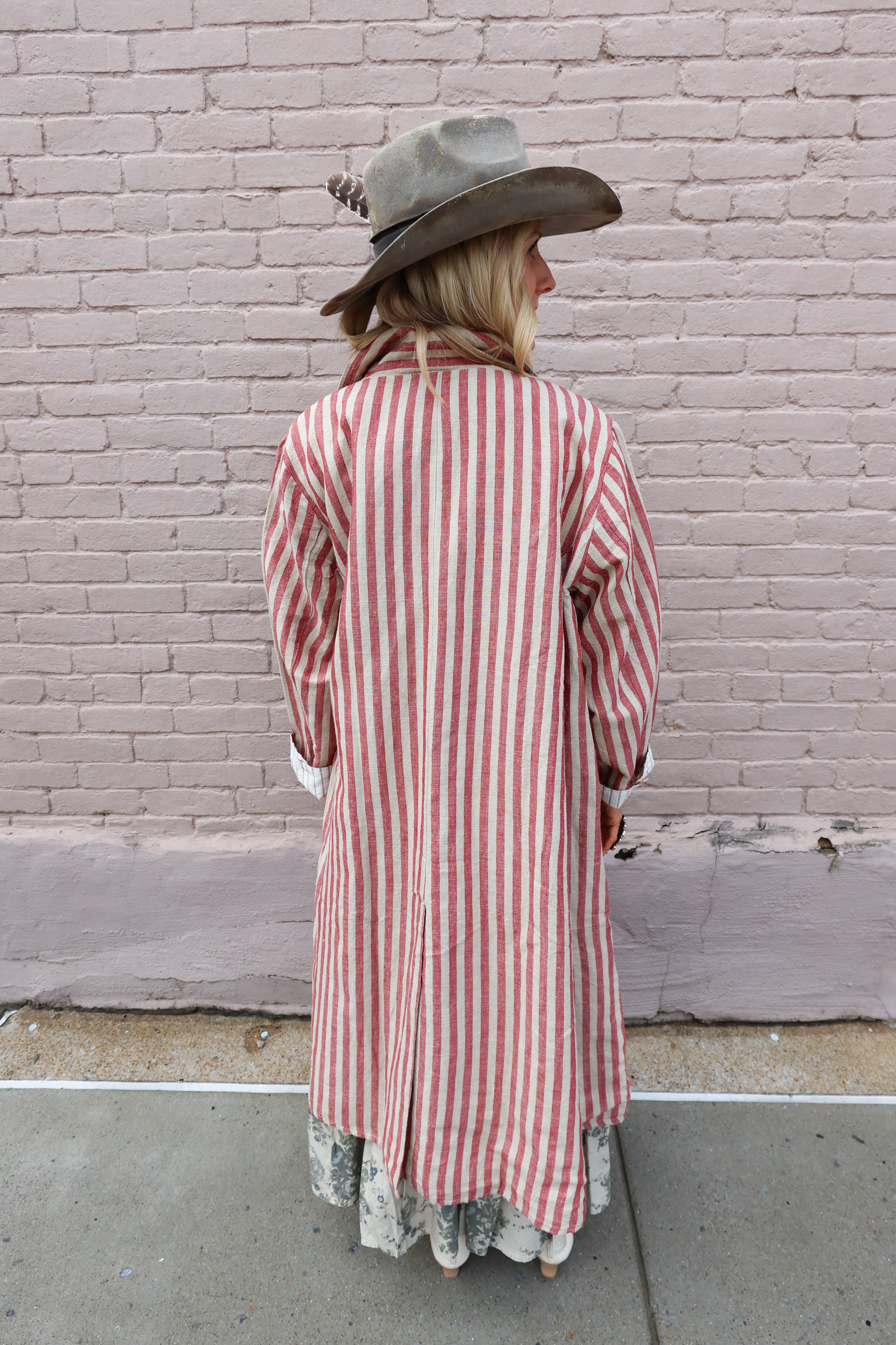 Red Striped Over Coat