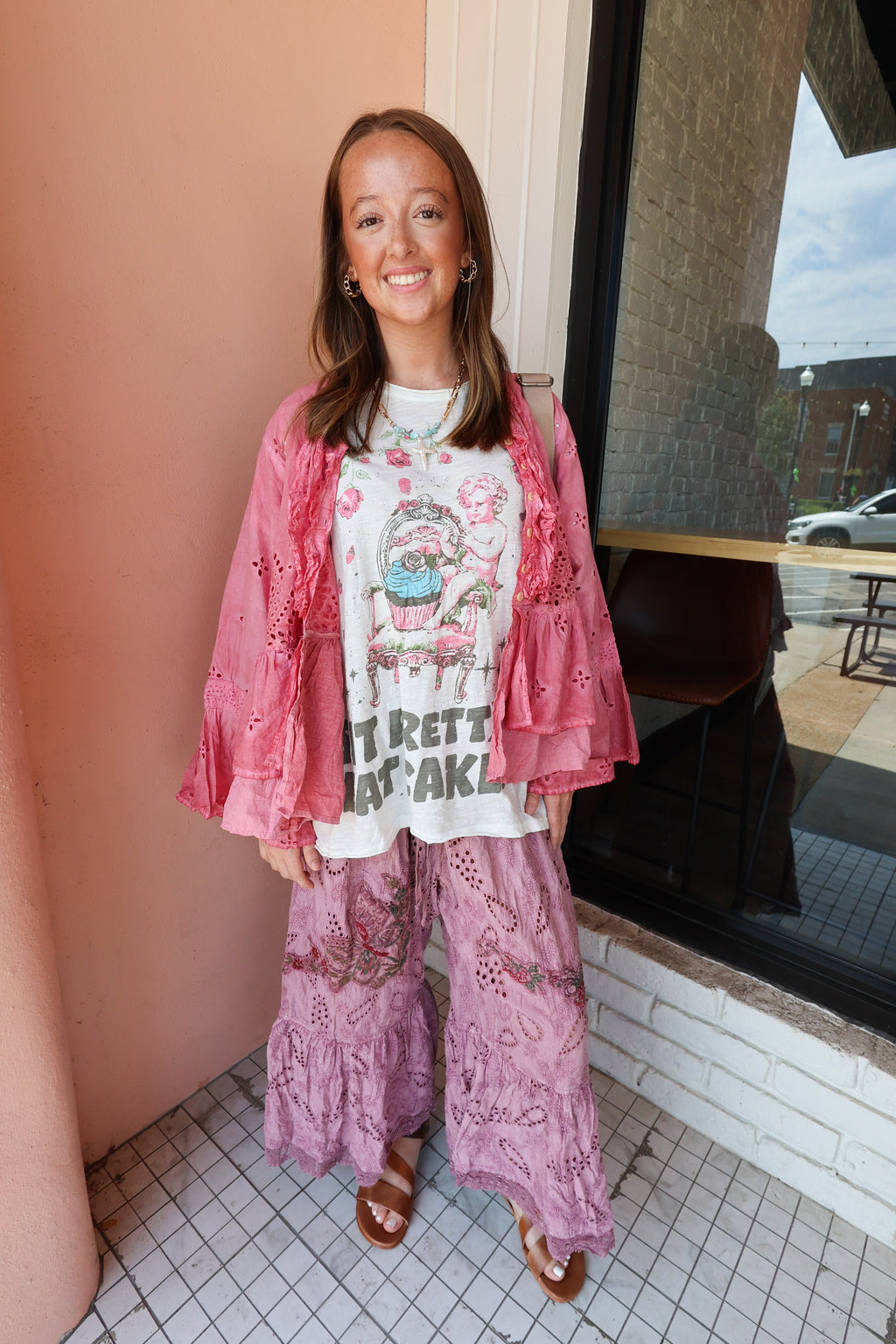 PETAL PINK Eyelet Top