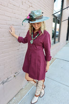 WINE Jeans Dress - Urban Mills Boutique