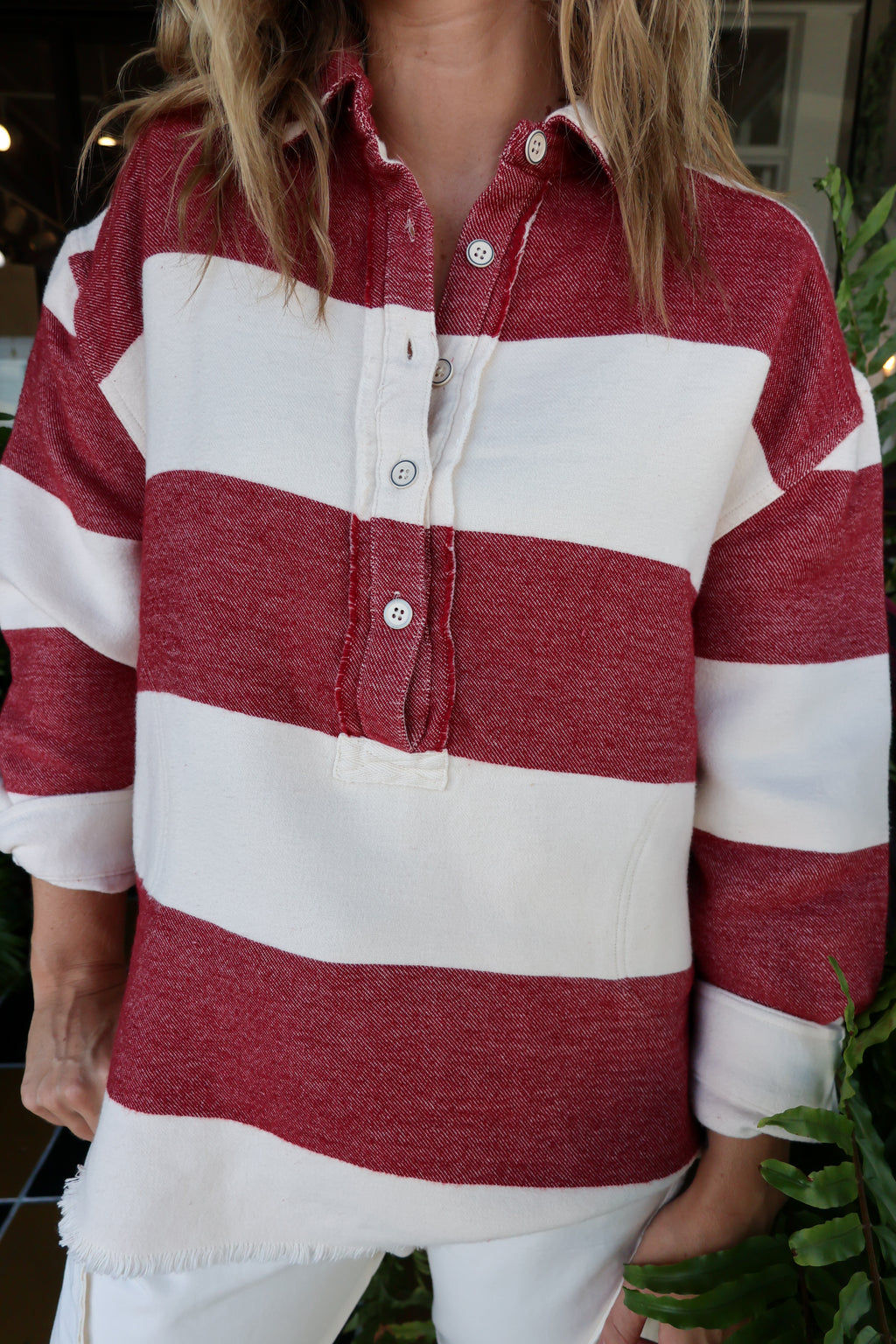 RED/CREAM Buffalo Stripe