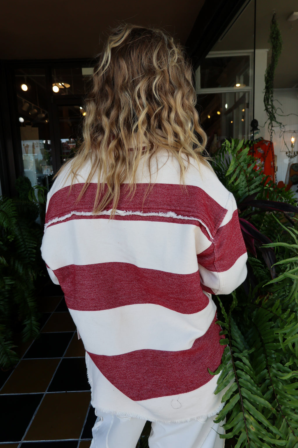 RED/CREAM Buffalo Stripe