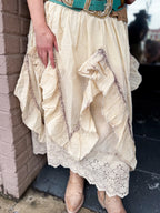 Cream Layered Skirt - Urban Mills Boutique