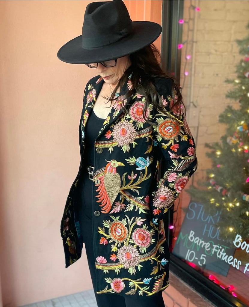Embroidered Twill Coat - Urban Mills Boutique 