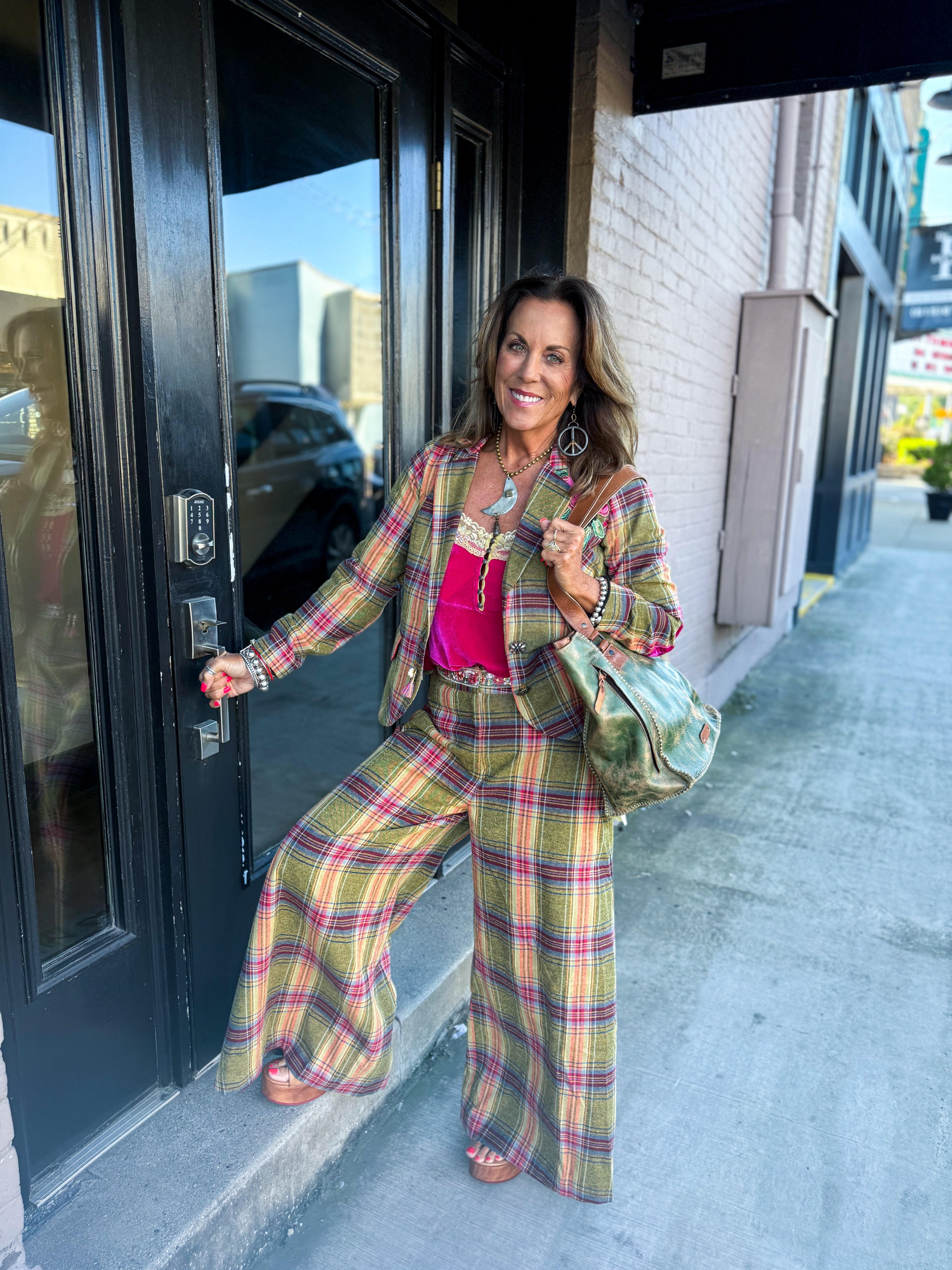 Olive Plaid Pants