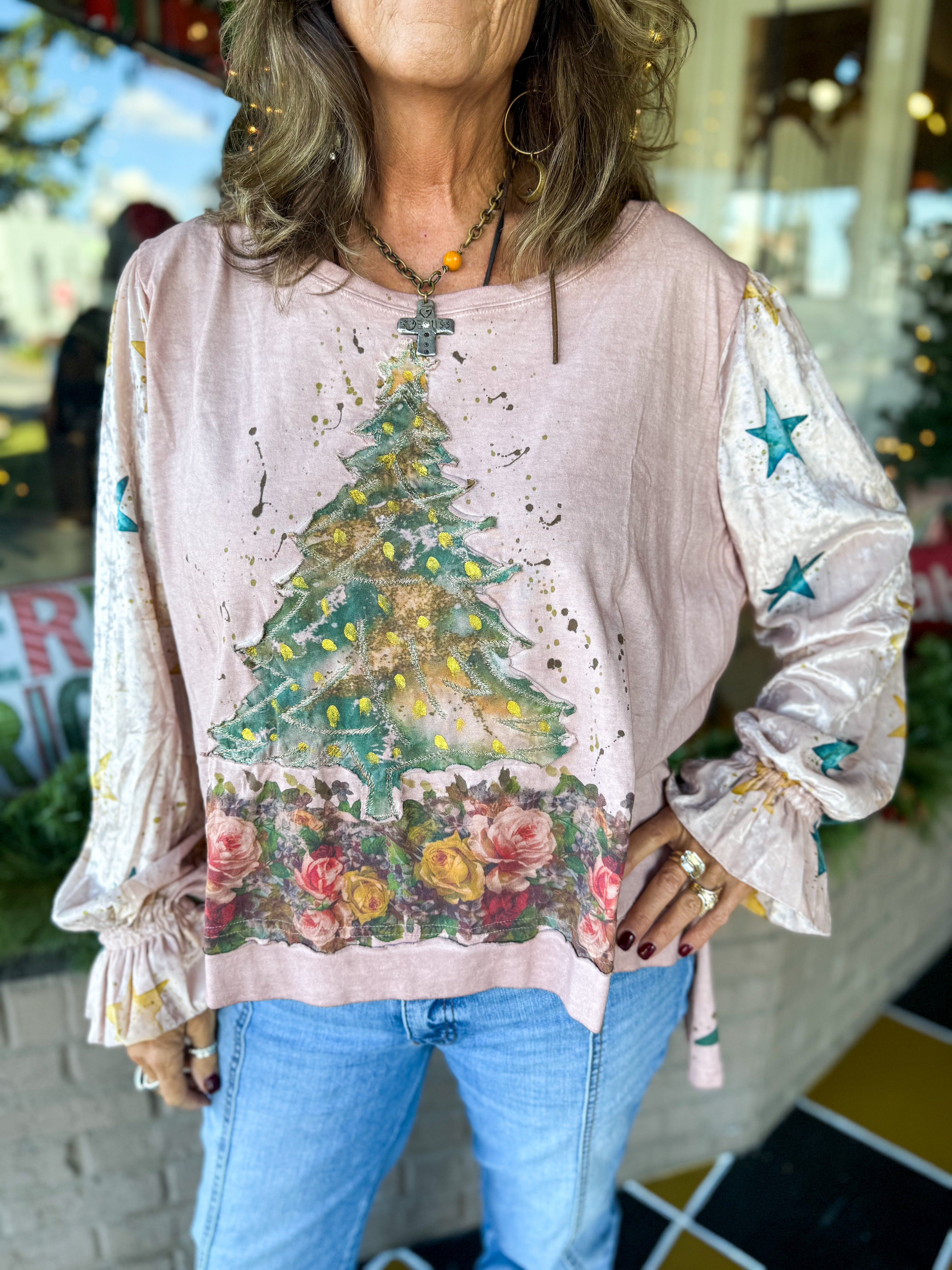 Pink Vintage Xmas T