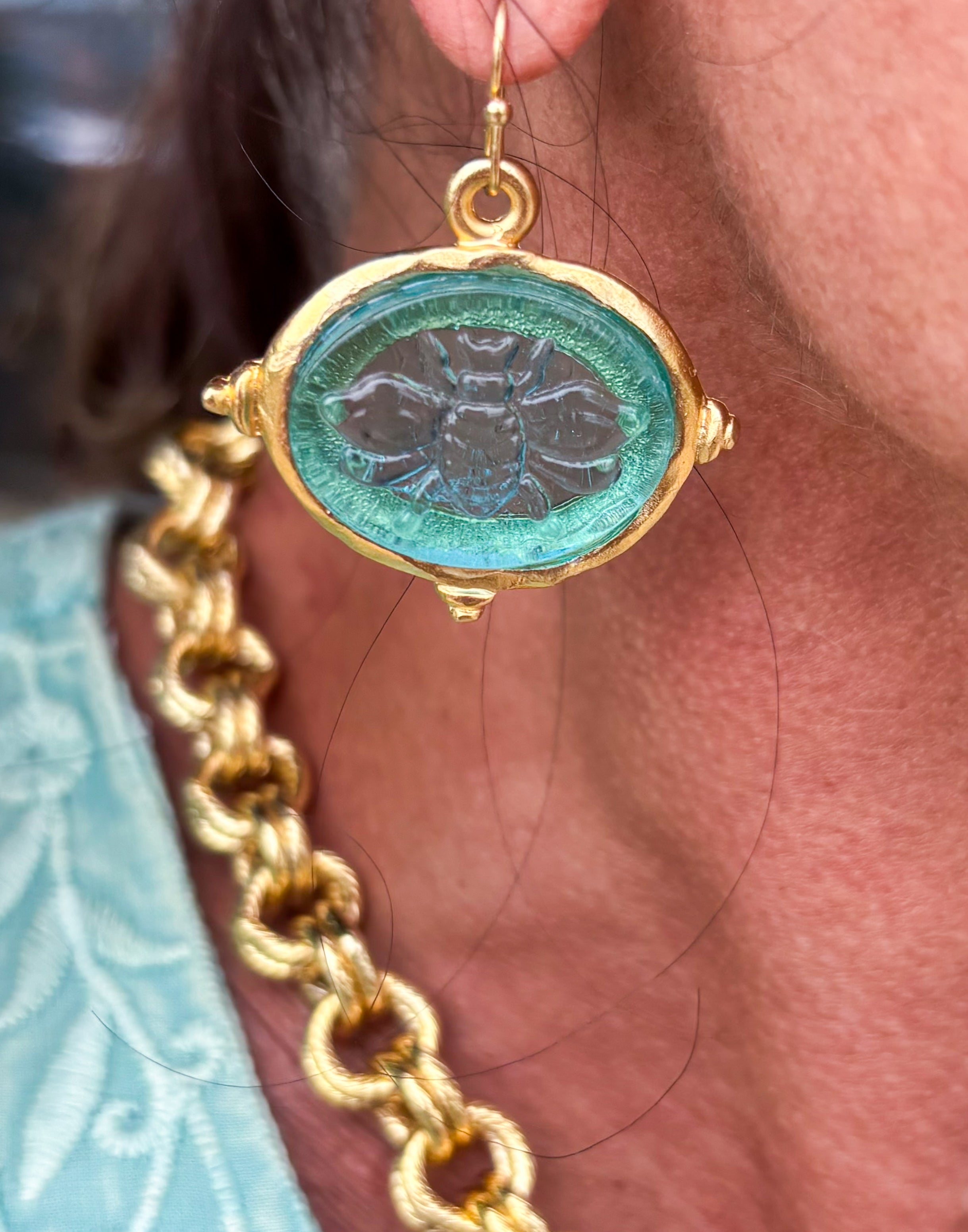 Aqua Glass earrings