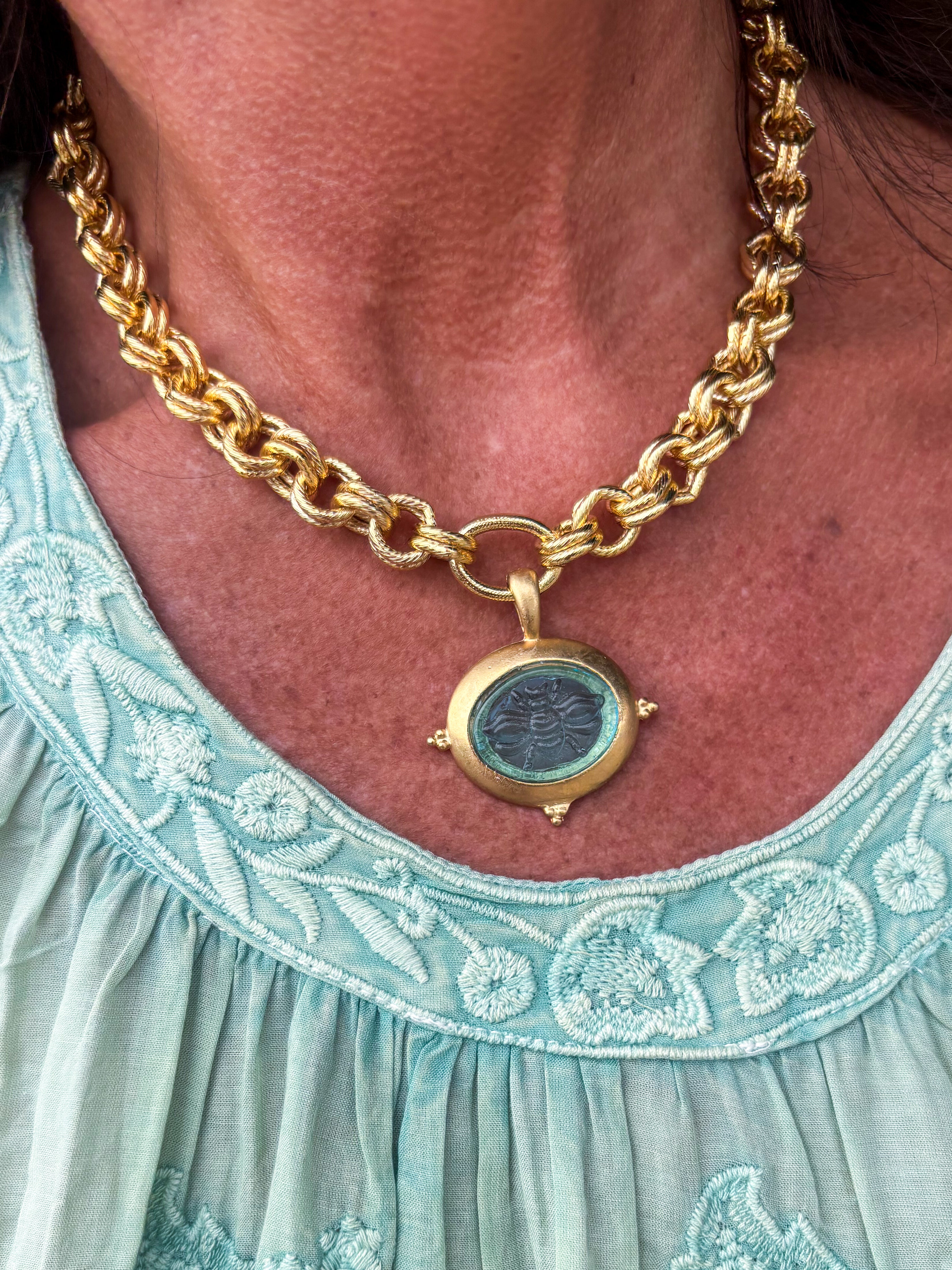 Aqua Glass Necklace