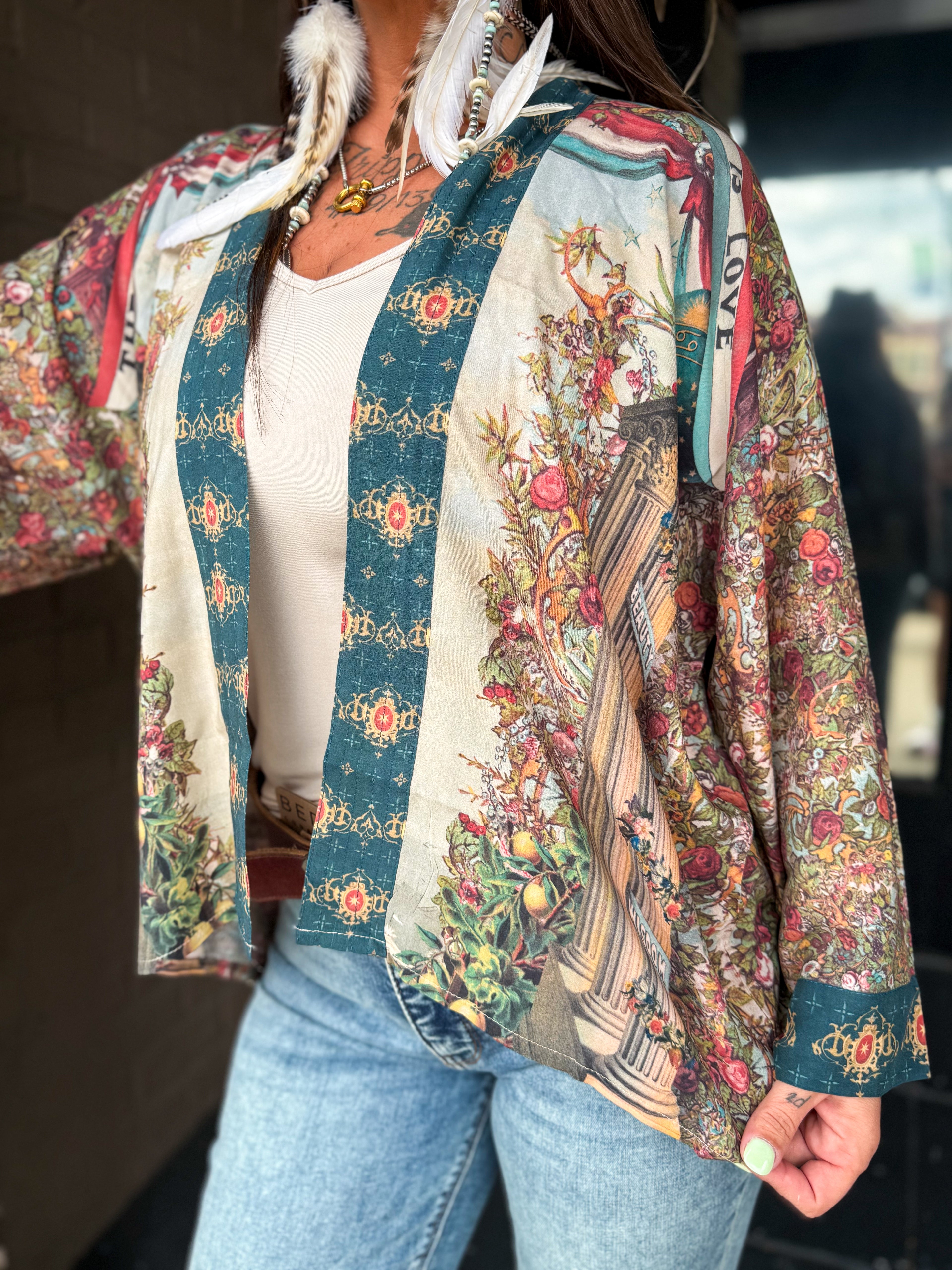 Crop Love Revolution Horse Kimono