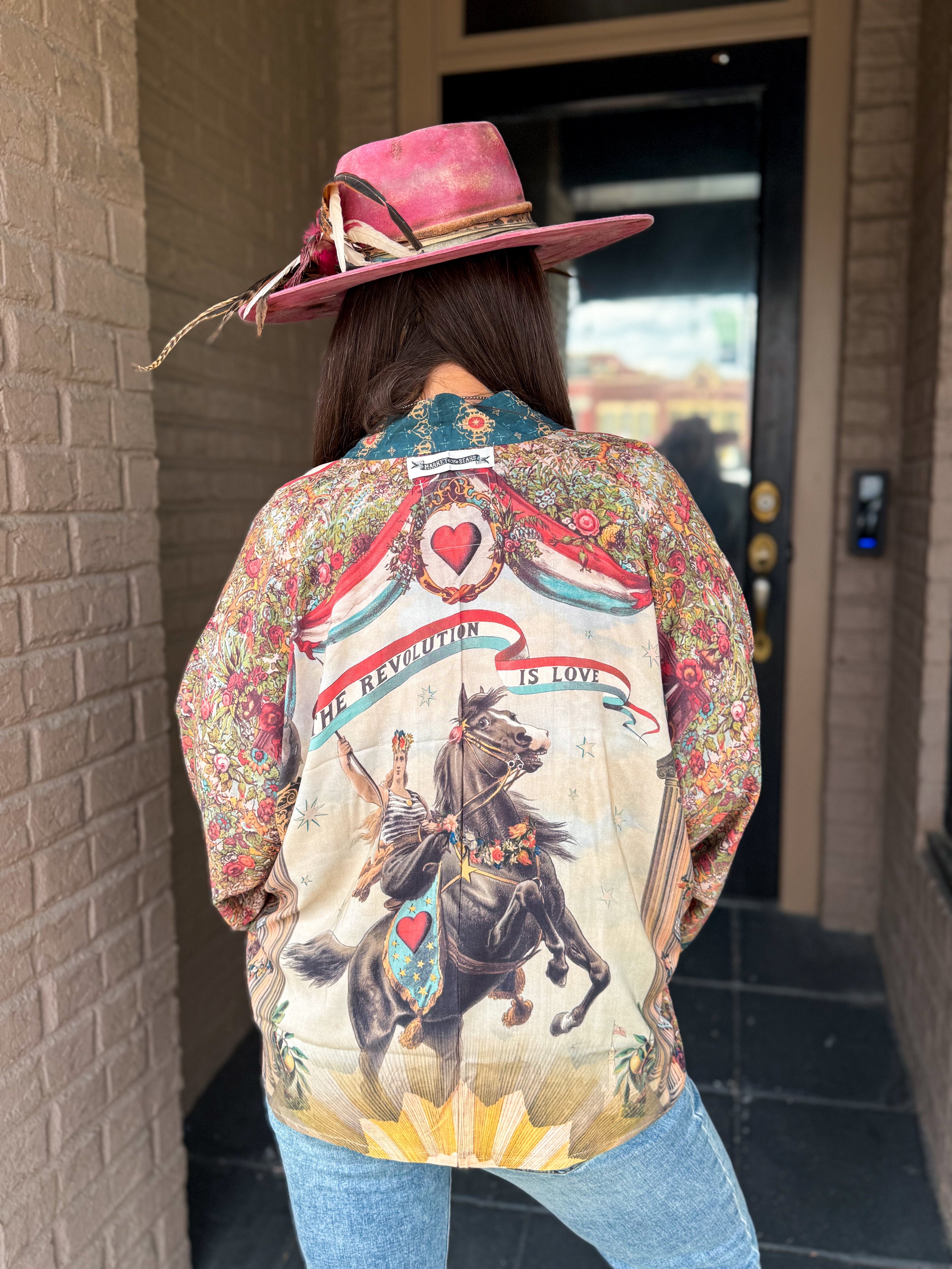 Crop Love Revolution Horse Kimono