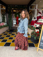 Feelin Alive Midi Skirt BROWN