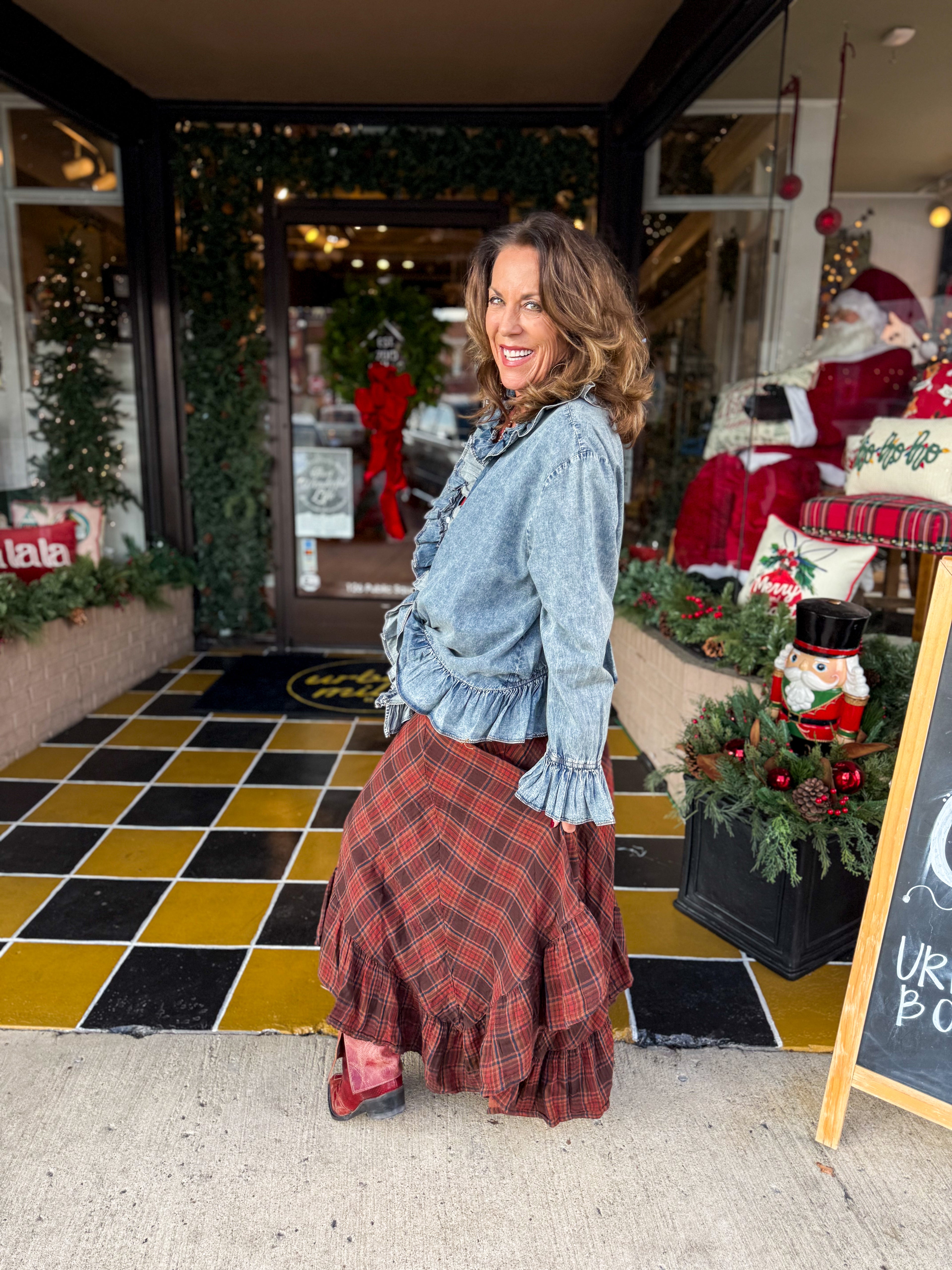 Feelin Alive Midi Skirt BROWN