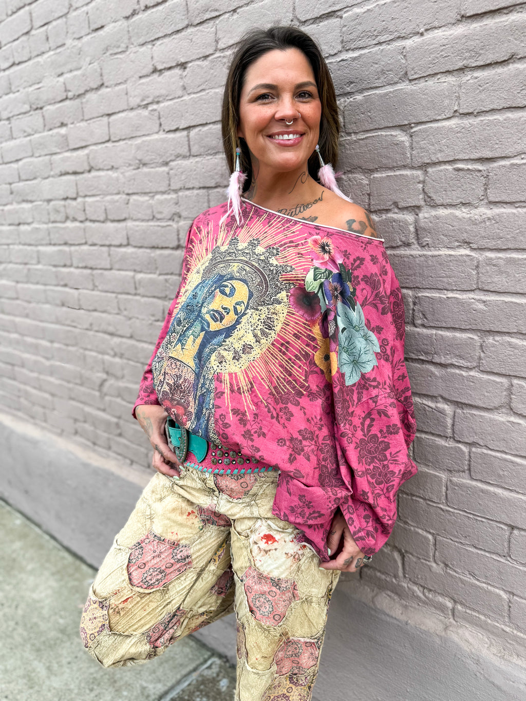 Patchwork Pants CREAM - Urban Mills Boutique