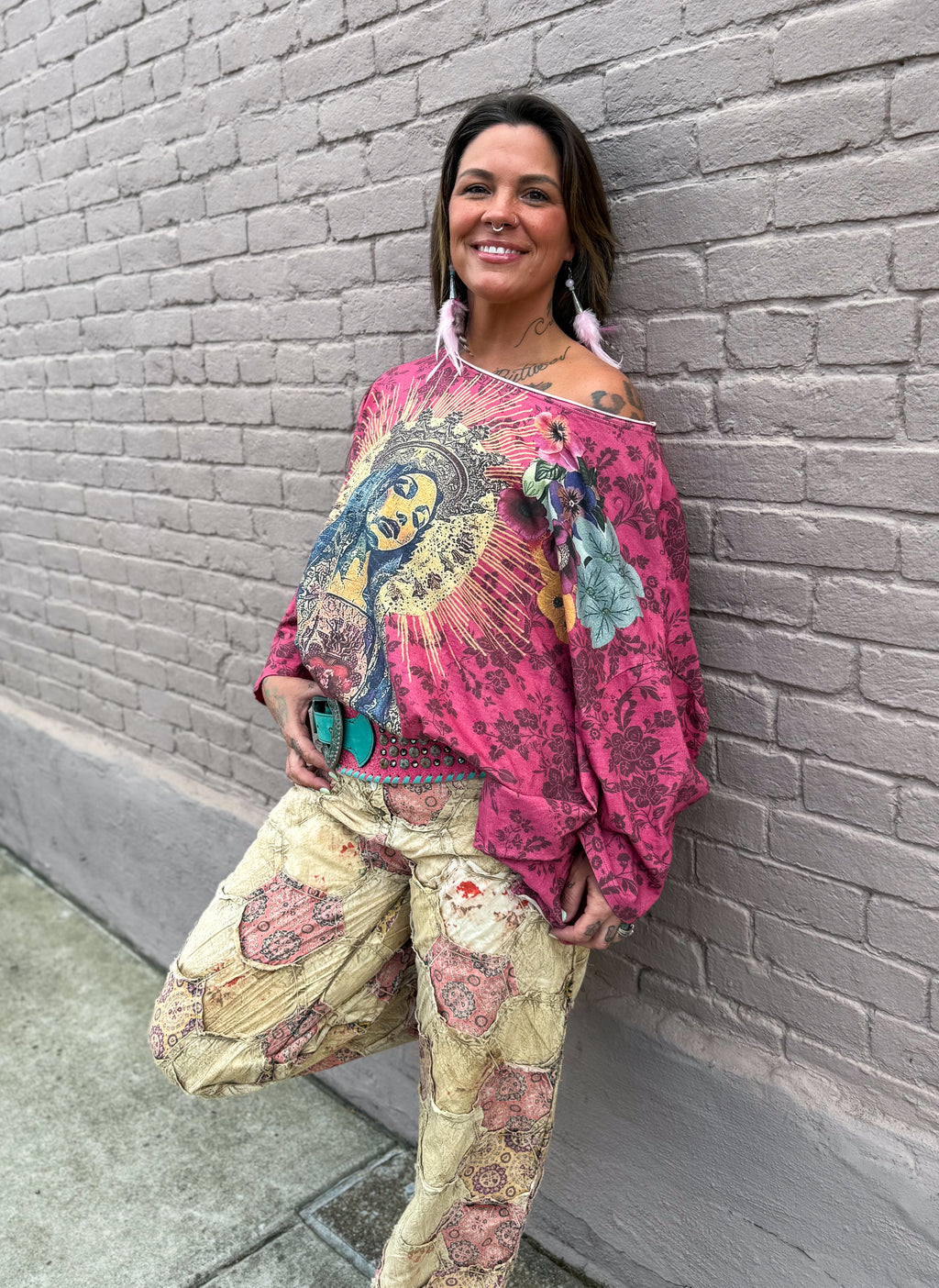 Patchwork Pants CREAM - Urban Mills Boutique