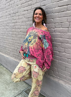 Patchwork Pants CREAM - Urban Mills Boutique