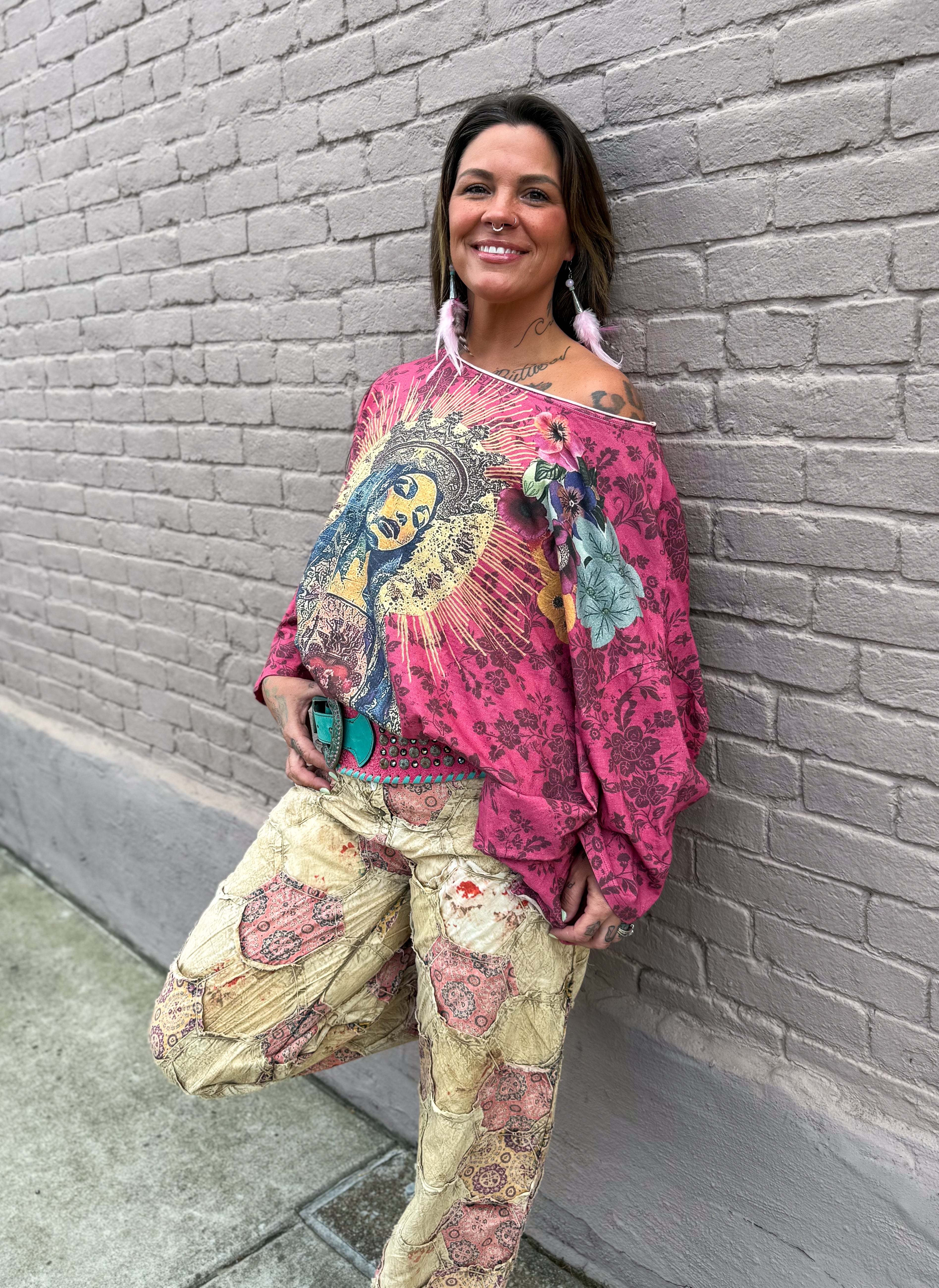 Patchwork Pants CREAM - Urban Mills Boutique