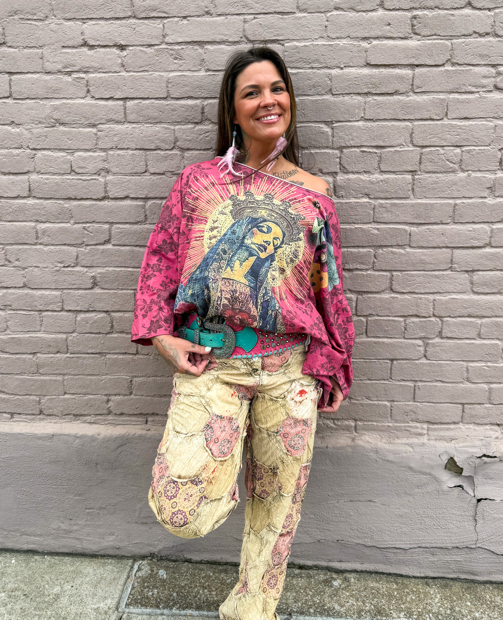 Patchwork Pants CREAM - Urban Mills Boutique