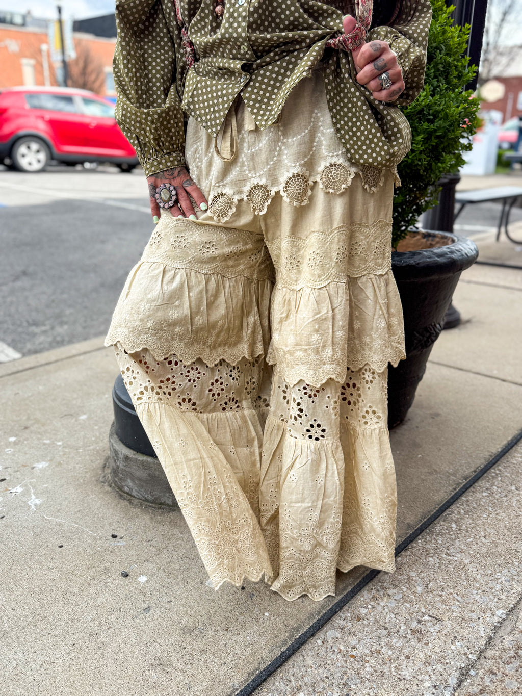 Olive Dot Top - Urban Mills Boutique